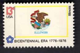 206111770 1976 SCOTT 1653 (XX) POSTFRIS MINT NEVER HINGED  - American Bicentennial  FLAG OF ILLINOIS - Unused Stamps