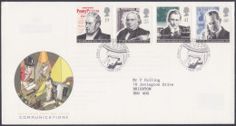 GB Great Britain 1995 FDC Rowland Hill, Marconi, Stamps, Radio, Communications, Pictorial Postmark, First Day Cover - Storia Postale