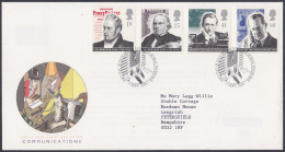 GB Great Britain 1995 FDC Rowland Hill, Marconi, Stamps, Radio, Communications, Pictorial Postmark, First Day Cover - Covers & Documents