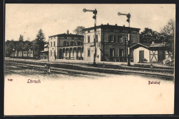 AK Lörrach, Bahnhof Mit Bahnsteig Und Schienen  - Lörrach