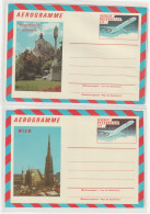 D 1752) Österreich Aerogramme 1986, 1987 Mi# LF 20, 21: Stephansdom, Eisenstadt - Enveloppes