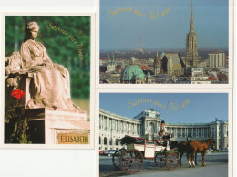D 1751) Österreich Sonder-Ganzsachen 1998 Mi# 544 1/1-6: Kaiserin Elisabeth, Fiaker Schönbrunn - Postcards