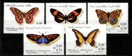 Argentinien 1985 - Mi.Nr. 1777 - 1781 - Postfrisch MNH - Tiere Animals Schmetterlinge Butterflies - Farfalle