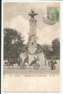 Paris Monument De Gambetta Très Rare   1907    N° 152 - Distretto: 20