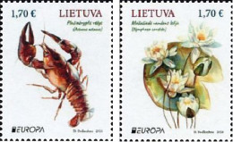 Lithuania 2024 . EUROPA 2024. Crayfish, Water Lily. 2v. - Lituania