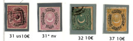 1865-.Impero Ottomano - Duloz 4 Valori Non Dentellati - Usados