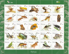 2011  Kenya ICIPE Insects 75 Shilling  Complete Sheet Of 25 Different MNH Stamps ICIPE Is Based In East Africa! - Kenia (1963-...)