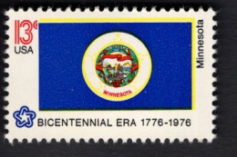 206112428  1976 SCOTT 1664 (XX) POSTFRIS MINT NEVER HINGED - American Bicentennial FLAG OF MINNESOTA - Neufs