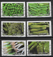 - France 2012  Oblitéré Autoadhésif  N°  739 - 741 - 743  - 744 - 746 - 747   -   Les Légumes - Used Stamps