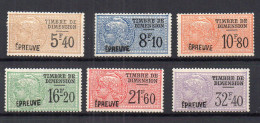 !!! FISCAUX, DIMENSION SERIE N°127/132 SURCH EPREUVE NEUVE SANS GOMME - Stamps