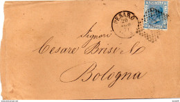 1871  LETTERA CON ANNULLO  NUMERALE PESARO + BOLOGNA - Marcophilie