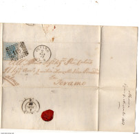 1867  LETTERA CON ANNULLO PESARO + TERAMO - Marcophilie