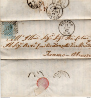 1867  LETTERA CON ANNULLO PESARO + TERAMO - Marcophilie