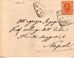 1897  LETTERA CON ANNULLO BARI - Marcophilie