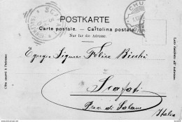 1908 CARTOLINA CON ANNULLO CHUR SVIZZERA + SCAFATI SALERNO - Storia Postale