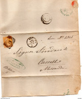 1875 LETTERA CON ANNULLO NUMERALE A PUNTI CASERTA - Marcophilie