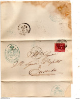 1882 LETTERA CON ANNULLO NUMERALE AVERSA CASERTA - Storia Postale