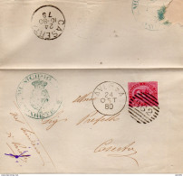 1880 LETTERA CON ANNULLO NUMERALE AVERSA CASERTA - Storia Postale