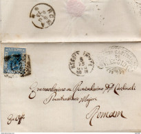 1873  LETTERA CON ANNULLO  NUMERALE REGGIO EMILIA + ROMA - Marcophilia
