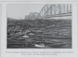 1924  Suede Sweden   Hammarbommen  Pont  Bridge  TRONCS DE SAPINS BOIS BUCHERONNAGE - Unclassified