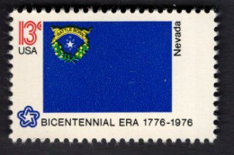 206112778  1976 SCOTT 1668 (XX) POSTFRIS MINT NEVER HINGED  - American Bicentennial FLAG OF NEVADA - Unused Stamps