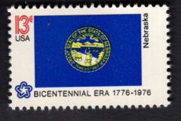 206112863 1976 SCOTT 1669 (XX) POSTFRIS MINT NEVER HINGED - American Bicentennial FLAG OF NEBRASKA - Unused Stamps