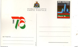 CARTOLINA SAN MARINO - ITALIA 76 - Lettres & Documents