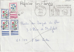 Lettre De Flers (Orne) Taxée à 1,60F. , Refusée - Griffe " FLERS /61-169." - 1960-.... Covers & Documents