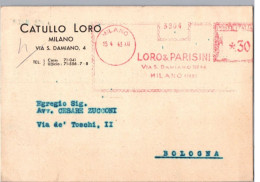 ITALIA 1943  -   Annullo Meccanico Rosso (EMA)   Loro & Parisini  Milano - Machines à Affranchir (EMA)