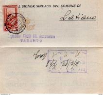 1952  LETTERA CON  ANNULLO  TARANTO - 1946-60: Marcofilia