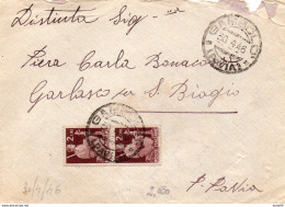 1946  LETTERA CON ANNULLO GAMBOLO PAVIA - 1946-60: Storia Postale