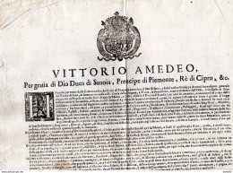 1677 MANIFESTO VITTORIO AMEDEO - Manifesti