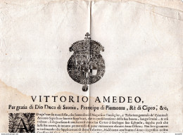 1677 MANIFESTO VITTORIO AMEDEO - Manifesti