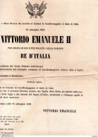 1863 MANIFESTO VITTORIO EMANUELE II - DECRETO IL COMUNE DI CAVALLERMAGGIORE CUNEO IL TITOLO DI CITTA' - Documentos Históricos