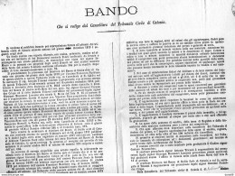 1879 CATANIA - BANDO CHE SI REDIGE DAL CANCELLIERE DEL TRIBUNALE CIVILE - Historical Documents