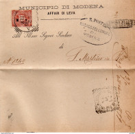 1899 LETTERA CON ANNULLO MODENA + VERIFICATO - Marcophilie