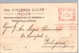 ITALIA 1931  -   Annullo Meccanico Rosso (EMA)  S.a.g.b.gambarotta E C Serravalle Scrivia - Franking Machines (EMA)