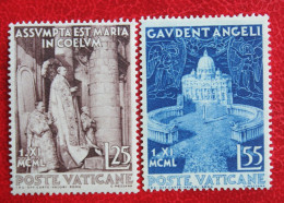DOGMA Maria In Heaven 1951 Mi 178-179 Yv 161-162 Ongebruikt / MH * VATICANO VATICAN VATICAAN - Unused Stamps