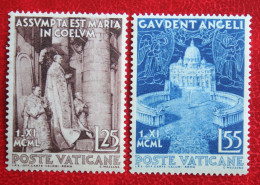 DOGMA Maria In Heaven 1951 Mi 178-179 Yv 161-162 Ongebruikt / MH * VATICANO VATICAN VATICAAN - Unused Stamps