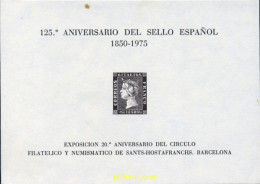 273182 MNH ESPAÑA Hojas Recuerdo 1975 125 ANIVERSARIO DEL PRIMER SELLO ESPAÑOL - Unused Stamps