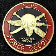 Pièce Médaille NEUVE Plaquée Or - Etats-Unis US Marine Corps USMC Force Recon - Otros & Sin Clasificación
