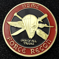 Pièce Médaille NEUVE Plaquée Or - Etats-Unis US Marine Corps USMC Force Recon - Sonstige & Ohne Zuordnung