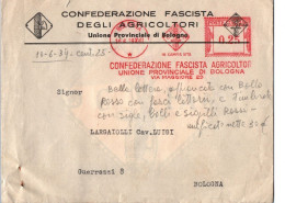 ITALIA 1939   -   Annullo Meccanico Rosso (EMA)  Confederazione Fascista Degli Agricoltori Bologna - Macchine Per Obliterare (EMA)