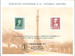 273594 MNH ESPAÑA Hojas Recuerdo 1977 ESPAMER-77 - Nuevos