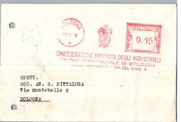 ITALIA 1936   -   Annullo Meccanico Rosso (EMA)  Confederazione Fascista Degli Industriali Unione Provinciale  Bologna - Franking Machines (EMA)