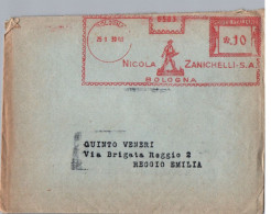 ITALIA 1939   -   Annullo Meccanico Rosso (EMA) Nicola Zanichelli . S.a. Bologna - Machines à Affranchir (EMA)