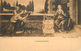 Postcard Painting Leonardo Da Vinci L'Annunziazione Uffizi - Pintura & Cuadros