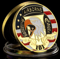 Pièce Médaille NEUVE Plaquée Or - Etats-Unis US Army 101St Airborne Division (Réf 1) - Otros & Sin Clasificación