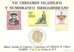 715765 MNH ESPAÑA Hojas Recuerdo 1979 VII CERTAMEN FILATELICO Y NUMISMATICO IBEROAMERICANO 1979 - Unused Stamps
