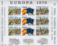 715774 MNH ESPAÑA Hojas Recuerdo 1978 EUROPA-78 - Nuevos